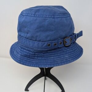 Gap Royal Blue Y2K Cotton Bucket Hat M/L - Vintage Retro Style Side Buckle Hat